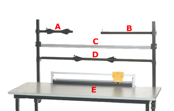 Overhead Workstation Roll Storage Components